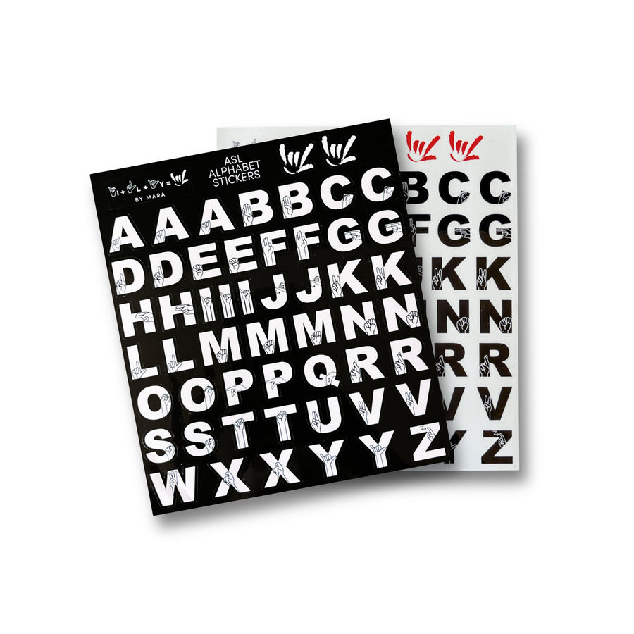 ASL ALPHABET STICKER SHEET