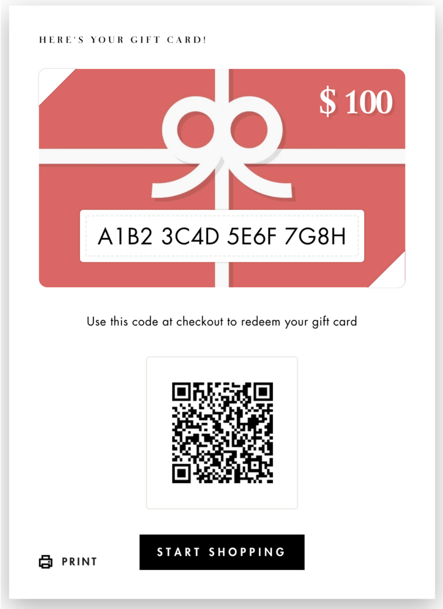 Gift Cards - buy online, spend online or in-store